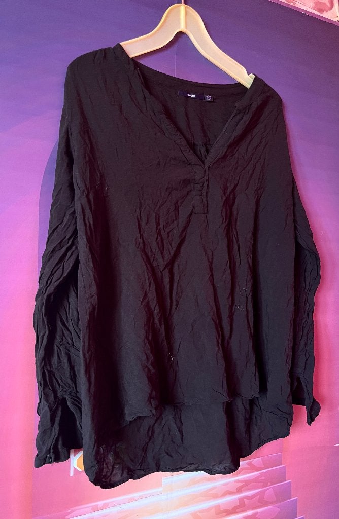 Mooie luchtige bloes met oprolbare mouwen XL 14,99€, Kleding | Dames, Zwart, Maat 46/48 (XL) of groter, Ophalen of Verzenden, Kiabi