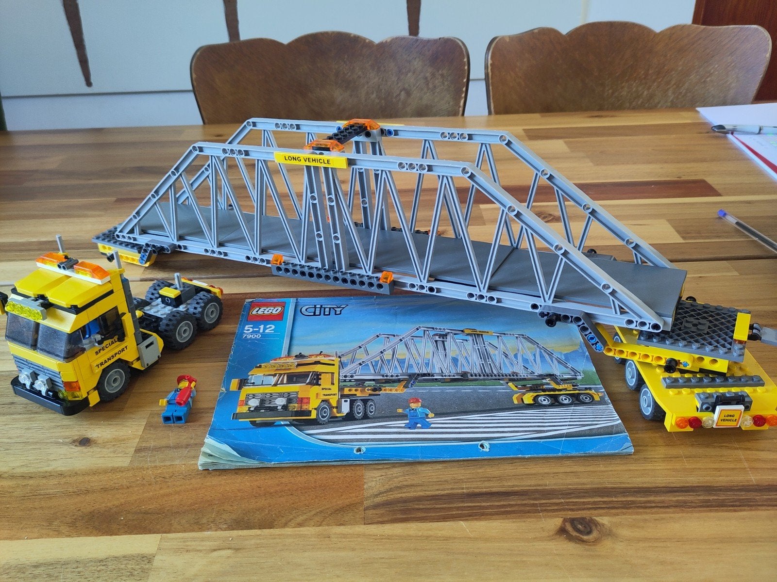 Lego City 7900 Zwaar Transport met Brugdeel - Compleet, Lego, Ophalen of Verzenden, Inclusief instructies, Complete set