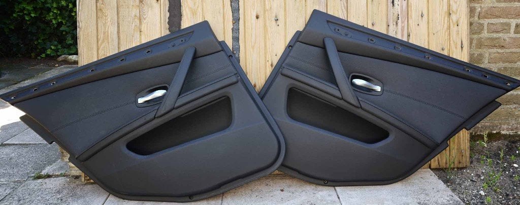 BMW E60/E61 LCI zwart lederen deurpanelen met zonneschermen, Ophalen, Gebruikt, BMW