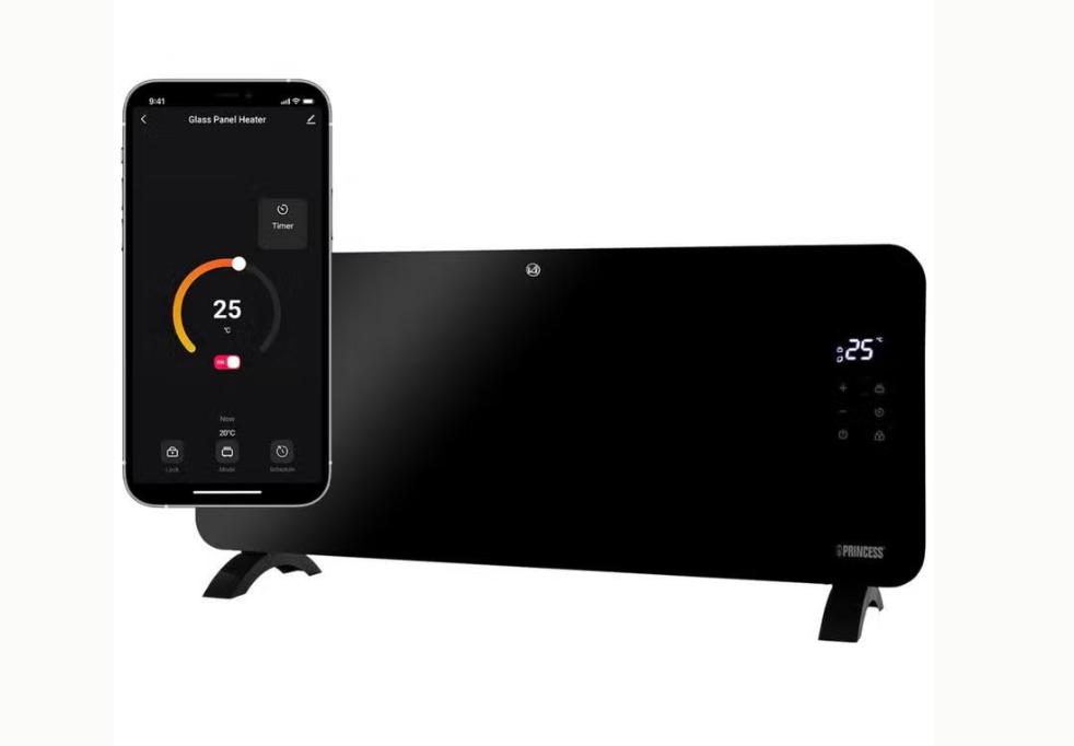 Princess Smart Glass Panel Heater 1500W Goed als nieuw |Wifi, Ophalen, 30 tot 80 cm, Hoog rendement (Hr), Kachel
