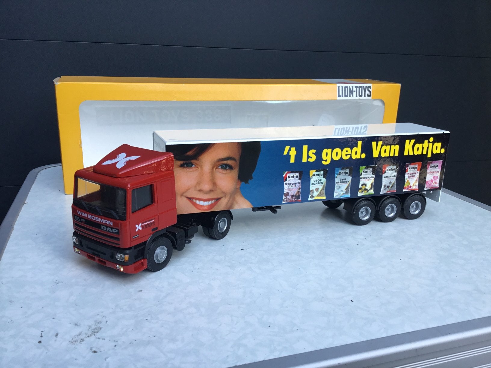Lion Car Daf 95 / 400  Wim Bosman Katja Drop, Ophalen of Verzenden, Zo goed als nieuw, Bus of Vrachtwagen, Lion Toys