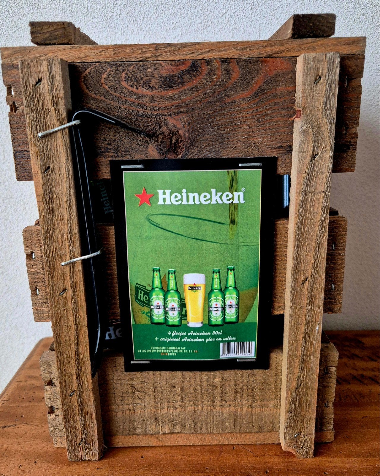 2018 Heineken Bierbox volle flesjes+bierglas+breekijzer, Verzamelen, Biermerken, Ophalen of Verzenden, Zo goed als nieuw, Flesje(s)