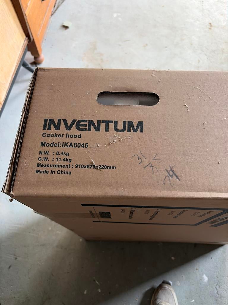 Inventum IKA8045 Afzuigkap - Nieuw in doos, Wandschouwkap, Nieuw, Ophalen of Verzenden, Vrijstaand