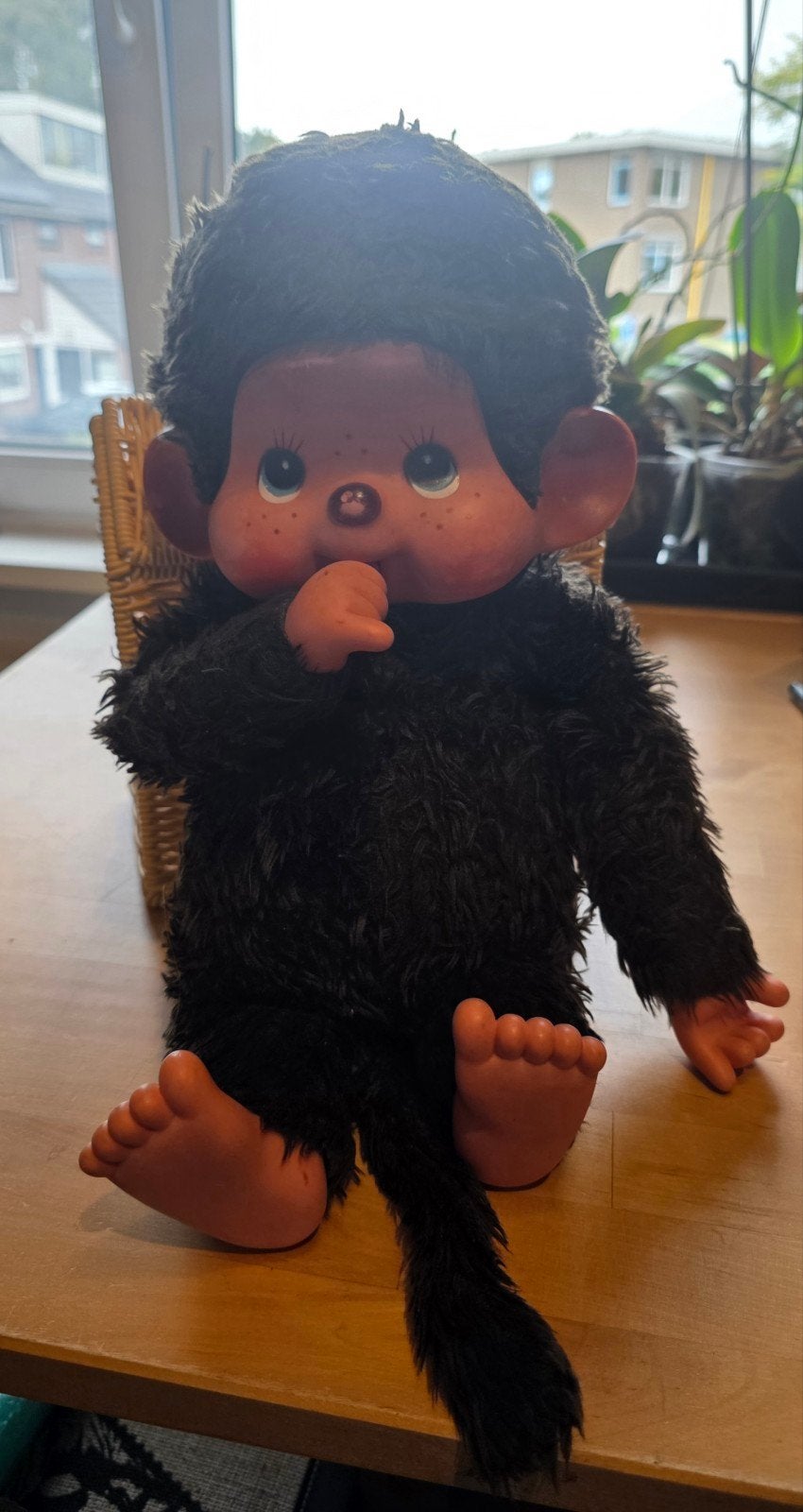 Grote Vintage Monchhichi Knuffel, Gebruikt, Overige merken, Overige karakters, Ophalen of Verzenden