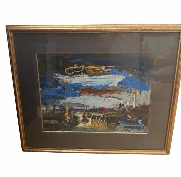 Jack Godderis (1916-1971) - Marine (1946), Landschap, Papier/karton, Ophalen of Verzenden, Gesigneerd