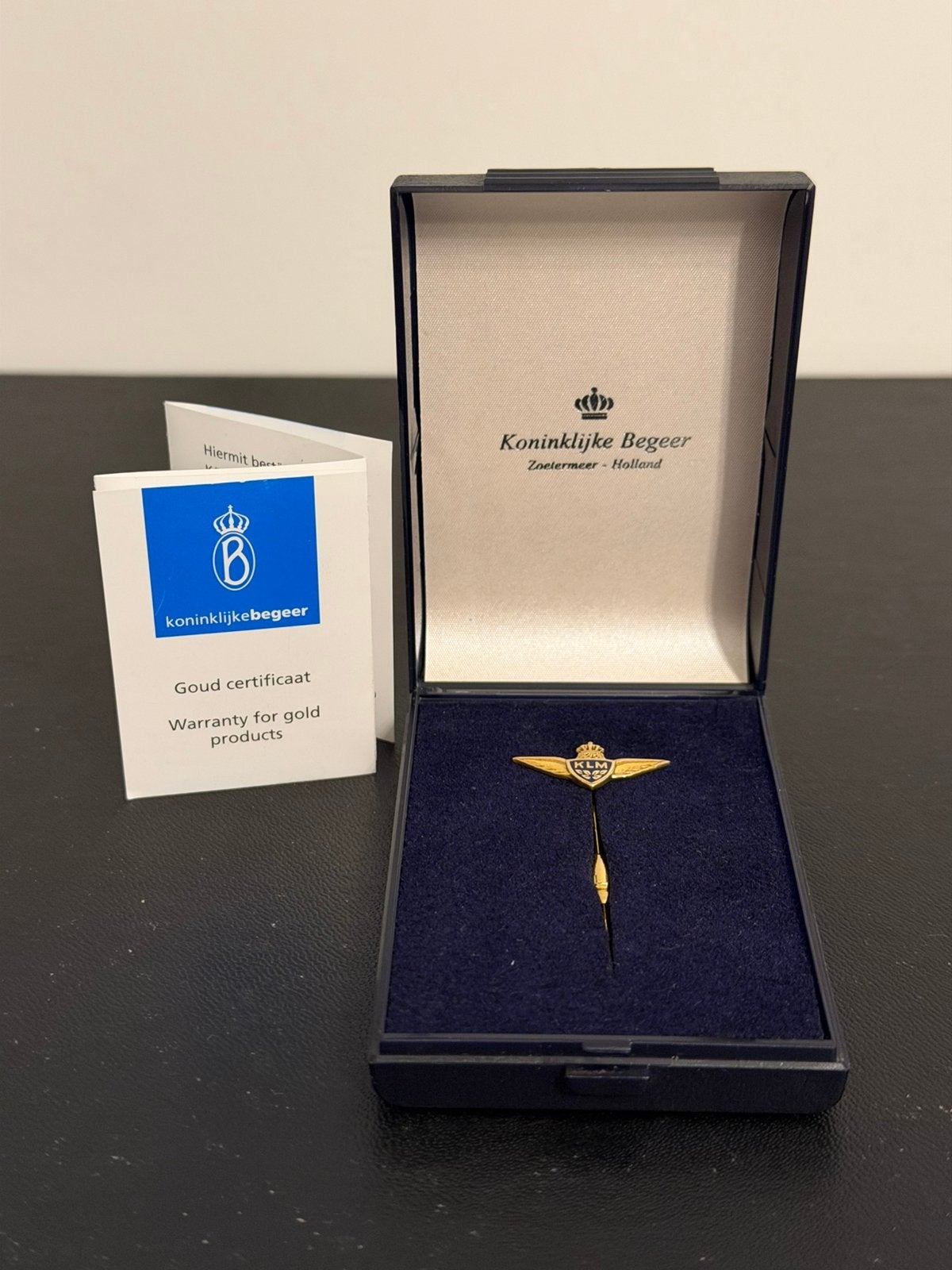 14 Karaats Gouden KLM speld 25 jaar, Ophalen of Verzenden, Nieuw, 1 t/m 20