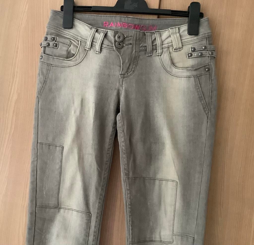 Groene.      kakiSpijkerbroek.     mt 36.      Rainbow., Kleding | Dames, Spijkerbroeken en Jeans, Verzenden, Zo goed als nieuw