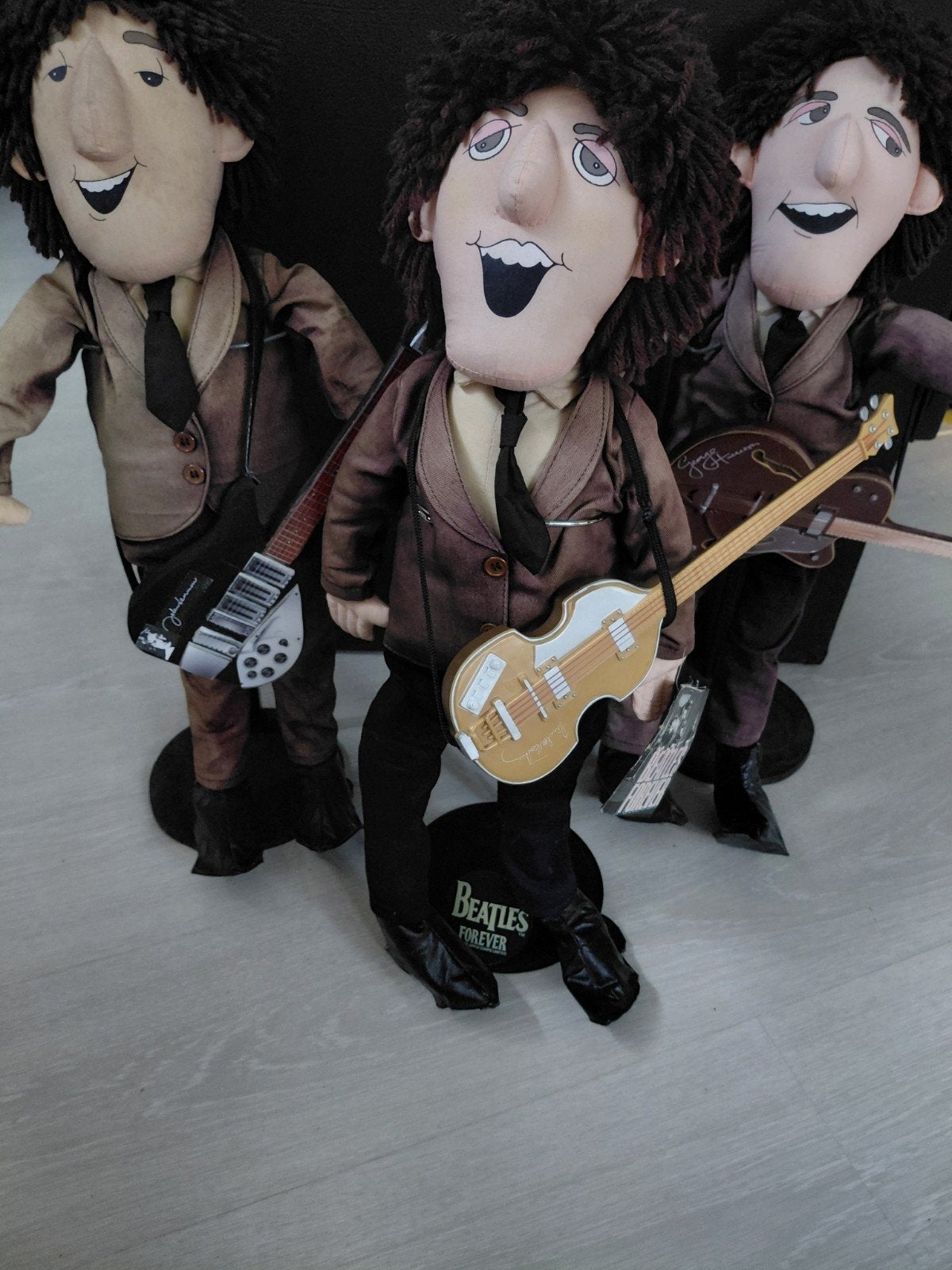 beatles,  gitaar  3 stuks stoffen  poppen, Verzamelen, Ophalen of Verzenden, Gebruikt, Actiefiguur of Pop