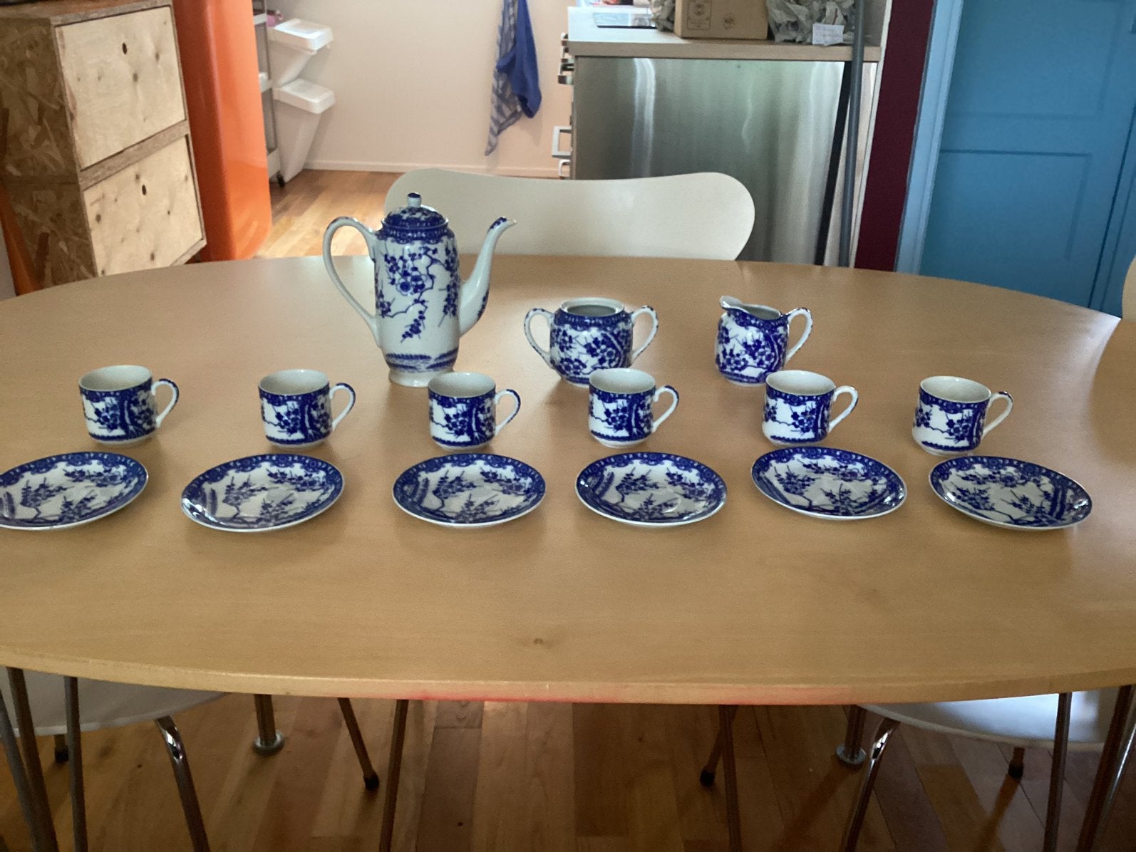 Porseleinen theeset, 6-delig, Japans uiterlijk, Ophalen