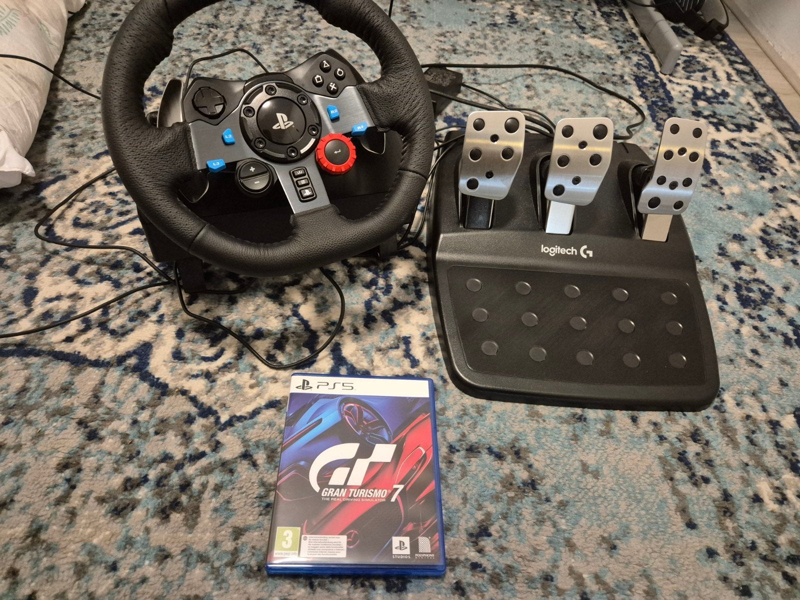 Logitech G29 + Headset + Gran Turimo 7 PS5, Ophalen of Verzenden, Zo goed als nieuw