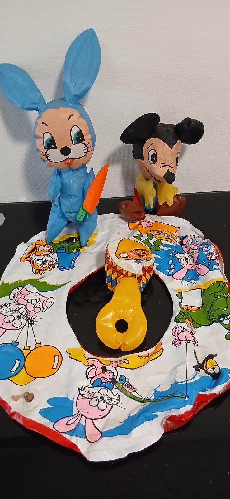 Vintage opblaasfiguren: Konijn en Mickey Mouse, Ophalen of Verzenden, Gebruikt, Jongen of Meisje