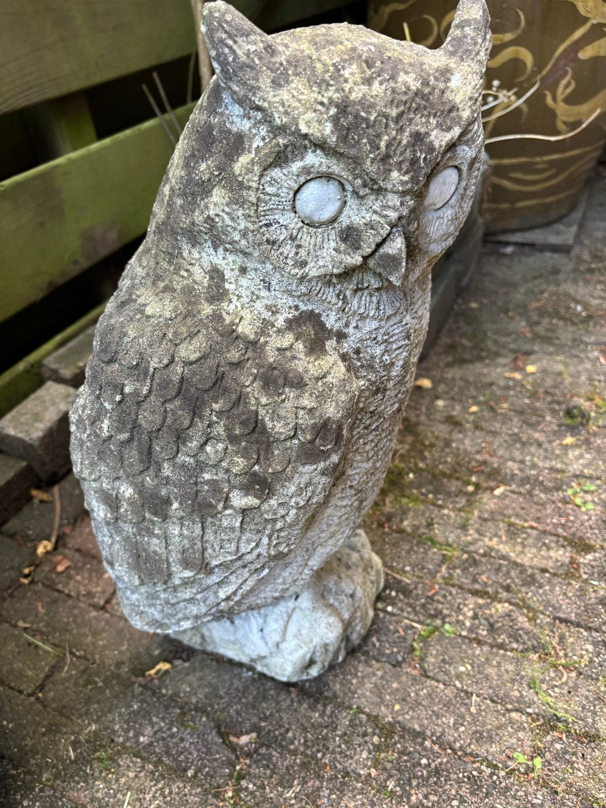 Stenen Uil Tuinbeeld, Ophalen, Gebruikt, Beton, Dierenbeeld