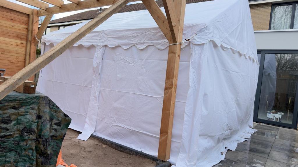 Partytent / Feesttent - Wit, Tuin en Terras, Ophalen of Verzenden, Zo goed als nieuw