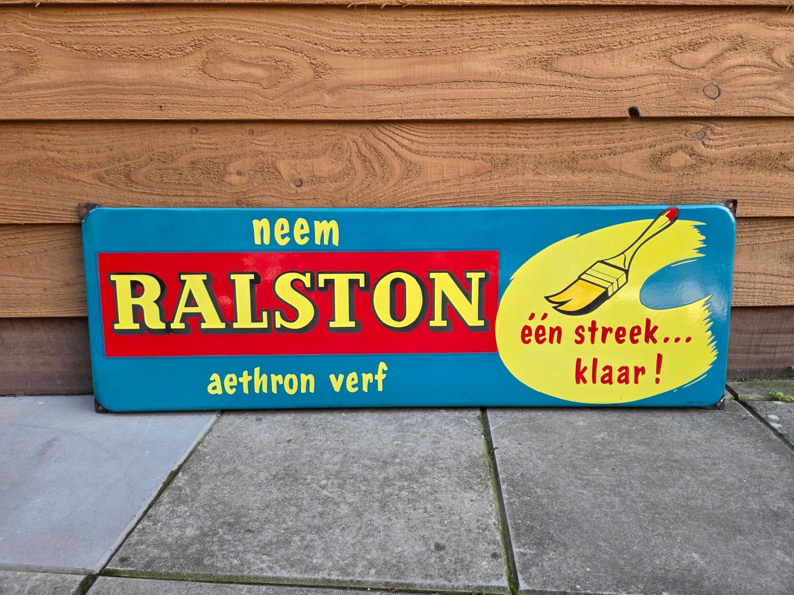 Emaille bord Ralston, Verzamelen, Ophalen of Verzenden, Gebruikt, Reclamebord