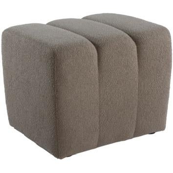 Poef voetenbank bijzettafel beige bruin bouclé chique nieuw, Huis en Inrichting, Banken | Voetenbanken en Poefen, Minder dan 50 cm