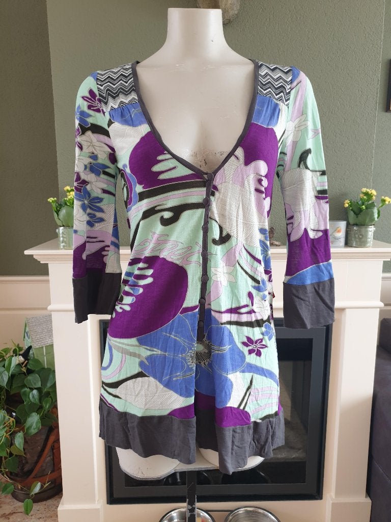 10 Feet kleurrijk vest cardigan mt XS 34, 10 Feet, Zo goed als nieuw, Maat 34 (XS) of kleiner, Meerkleurig