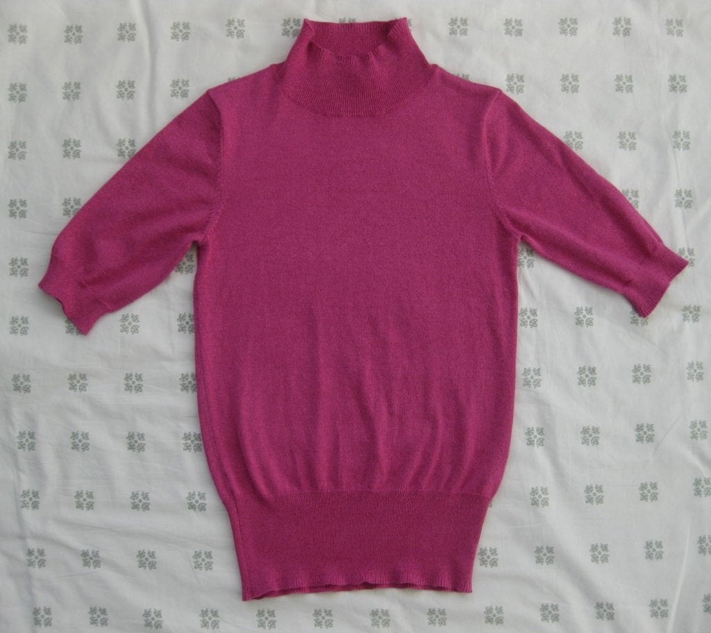 Roze top met col, met glitter glans, maat S HEMA, Ophalen of Verzenden, Zo goed als nieuw, Korte mouw, Roze