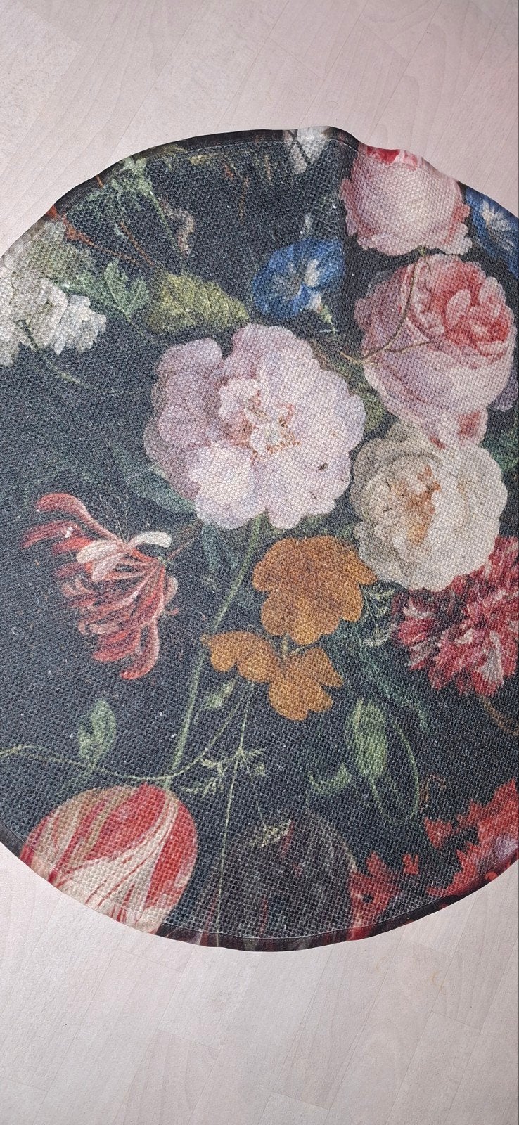Vloerkleed, Bloemen, Ophalen of Verzenden, Zo goed als nieuw, Rond