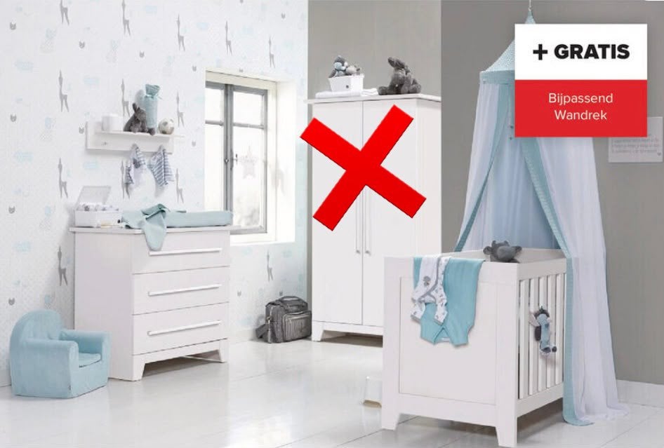 Mooie witte babykamer, ledikant & commode, Ophalen, Zo goed als nieuw, Jongetje of Meisje