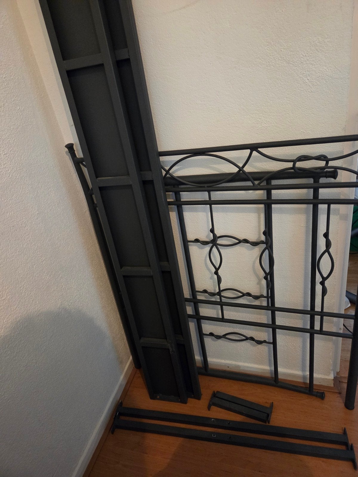 Eenpersoons spijlenbed, antraciet, compleet met schroeven, Ophalen, Eenpersoons, 210 cm, Metaal