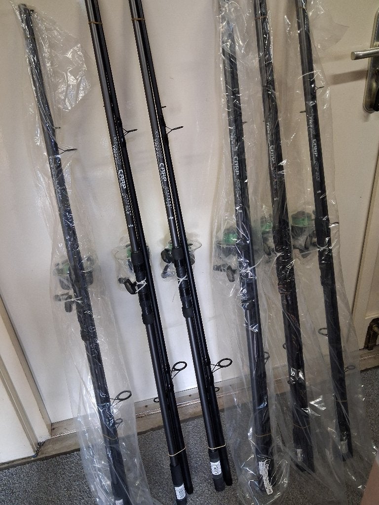 2x DAM Full TecH Carp Combos (hengel+molen+lijn) Nieuw!, Tinstraat, Werphengel, Nieuw, Ophalen of Verzenden