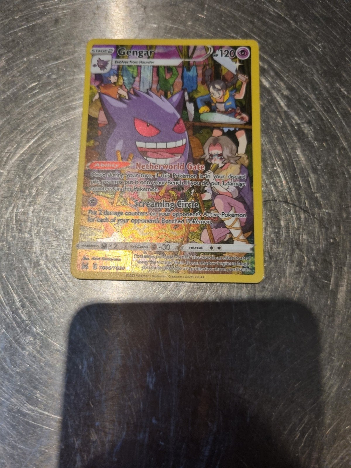 Pokémon Gengar VMAX Alt Art Fusion Strike Kaart, Ophalen of Verzenden, Zo goed als nieuw, Losse kaart, Foil