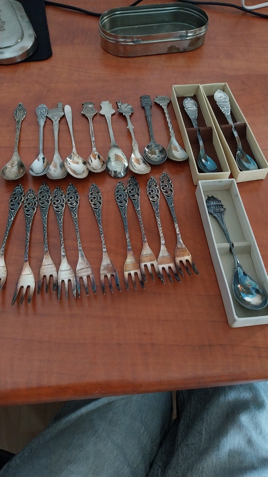 Verzilverde lepels en vorken - Souvenir bestek, Ophalen of Verzenden