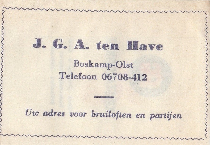J ten Have Boskamp Olst - bruiloft partijen, Verzamelen, Ophalen of Verzenden