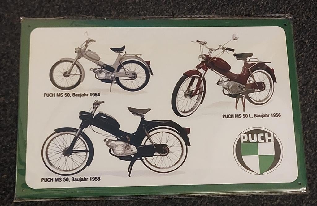 Nieuw metalen wandbordje Puch bromfietsen 20x30 cm, Ophalen of Verzenden