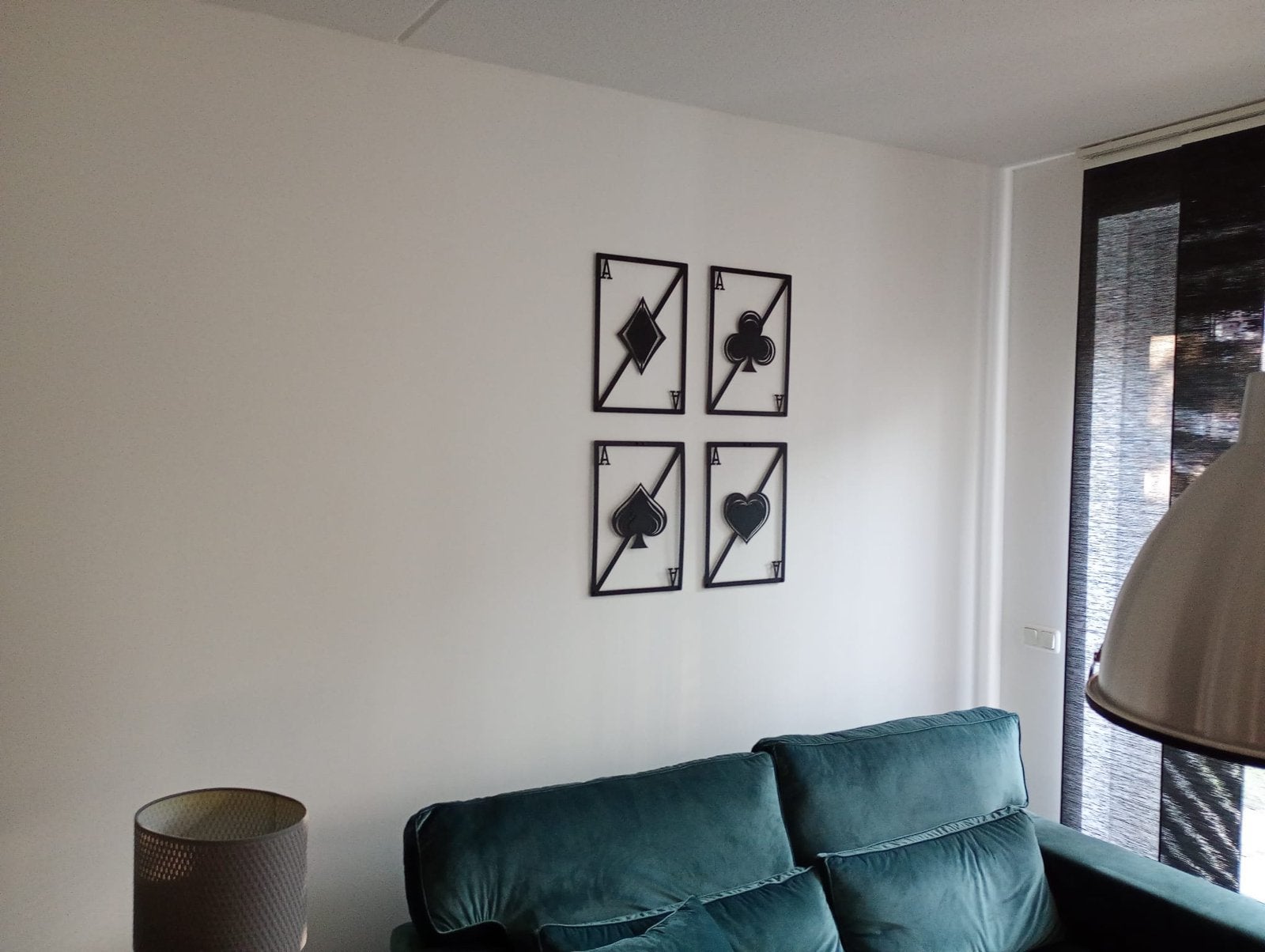 Metalen kaartspel wanddecoratie, Ophalen, Metaal, Zwart, Zo goed als nieuw