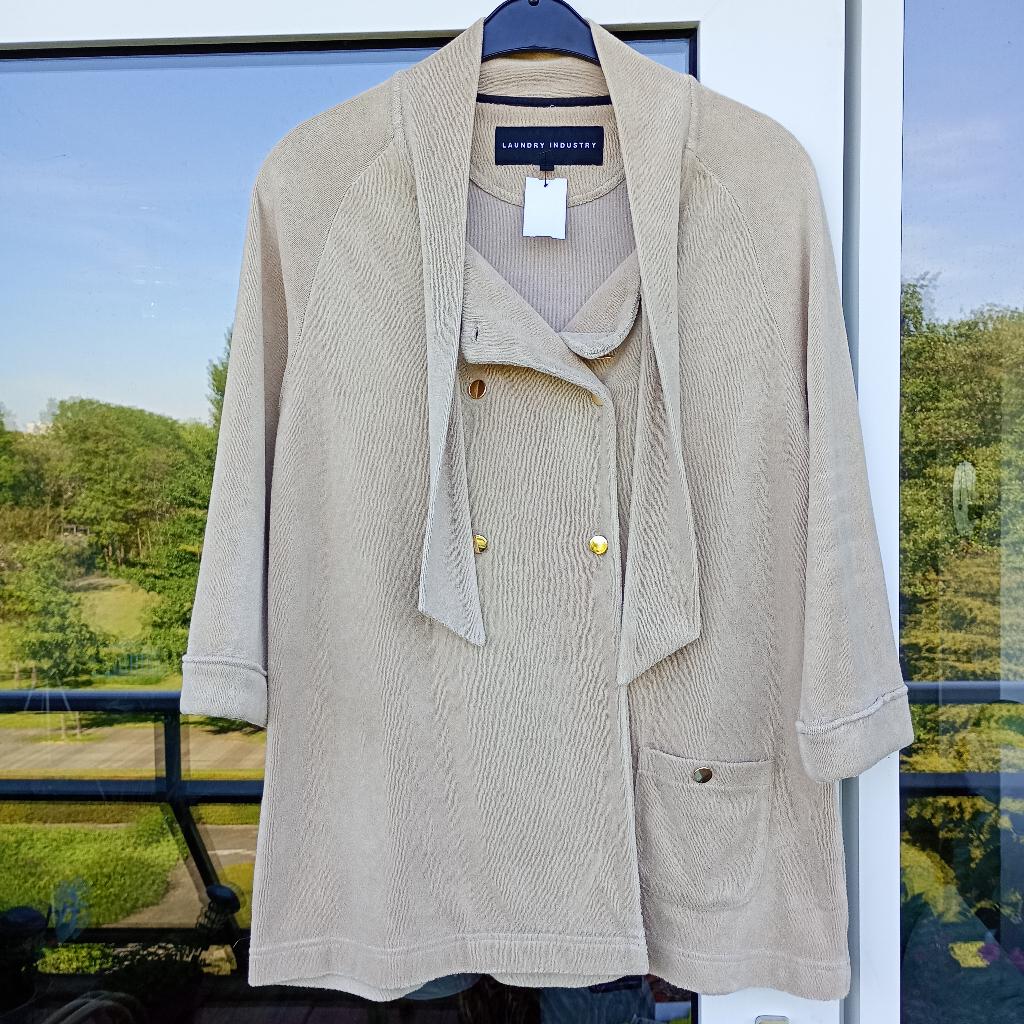 Laundry Industry badstof vest met strikkraag maat S, Beige, Ophalen of Verzenden, Maat 36 (S), Laundry industry
