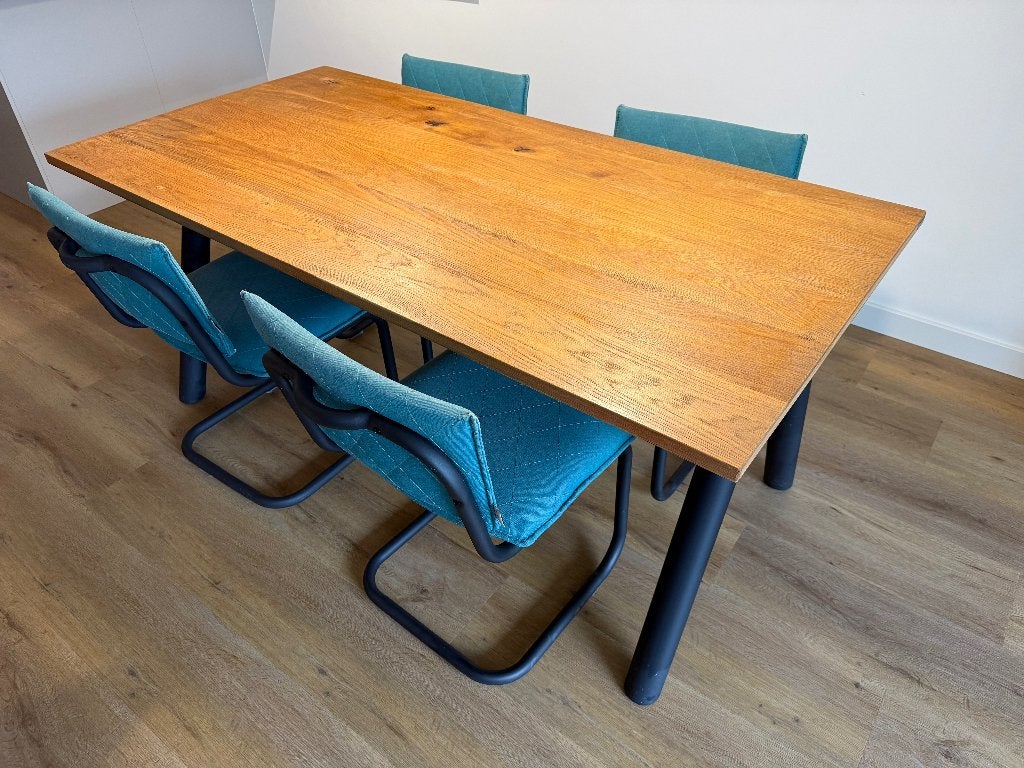 Goossens Eettafel 180 x 90 - Stijlvol en Robuust, Ophalen, Gebruikt, Eikenhout, 50 tot 100 cm