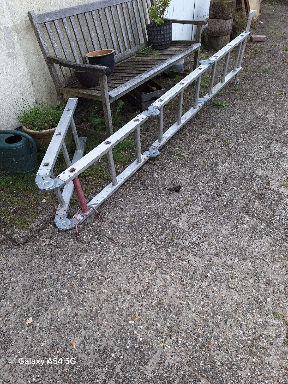 Aluminium uitschuifbare ladder, Ophalen, Gebruikt, Ladder, Opvouwbaar of Inschuifbaar