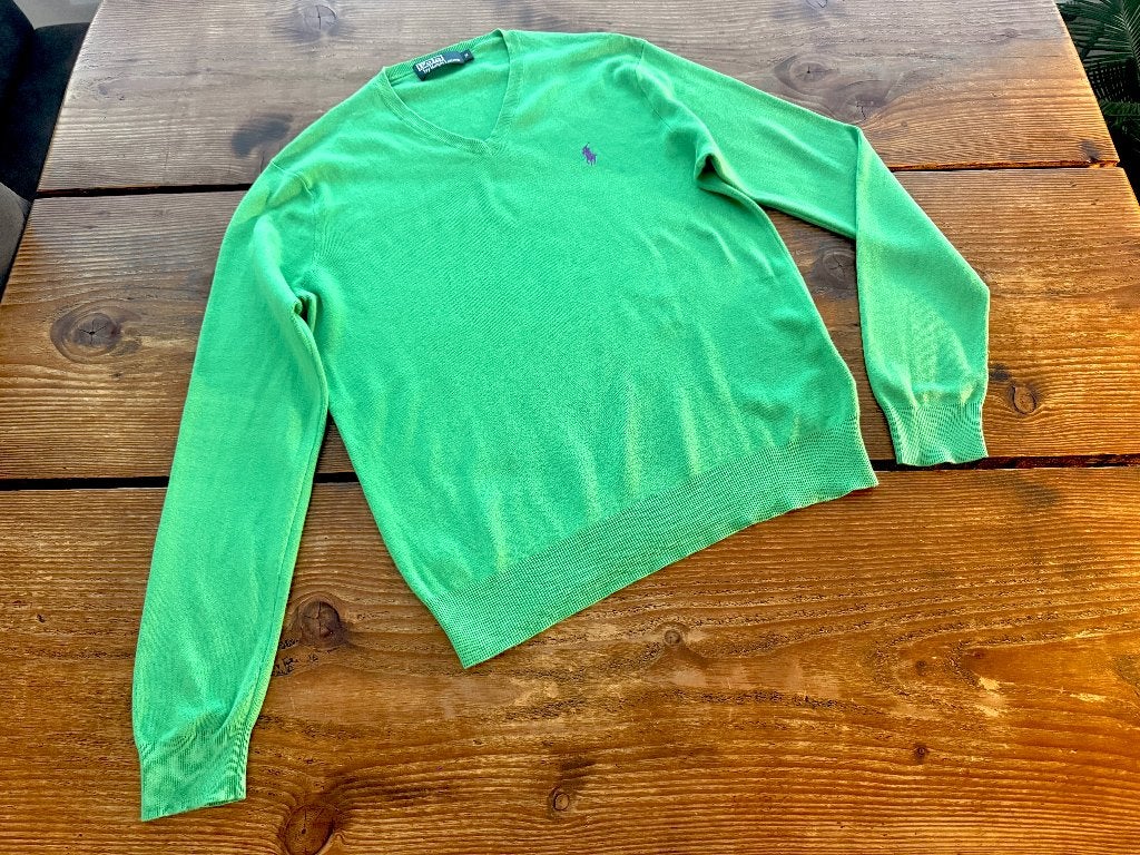 Appeltjes Groene Ralph Lauren Pullover / Trui (Heren) (S), RALPH LAUREN, Ophalen of Verzenden, Zo goed als nieuw, Groen