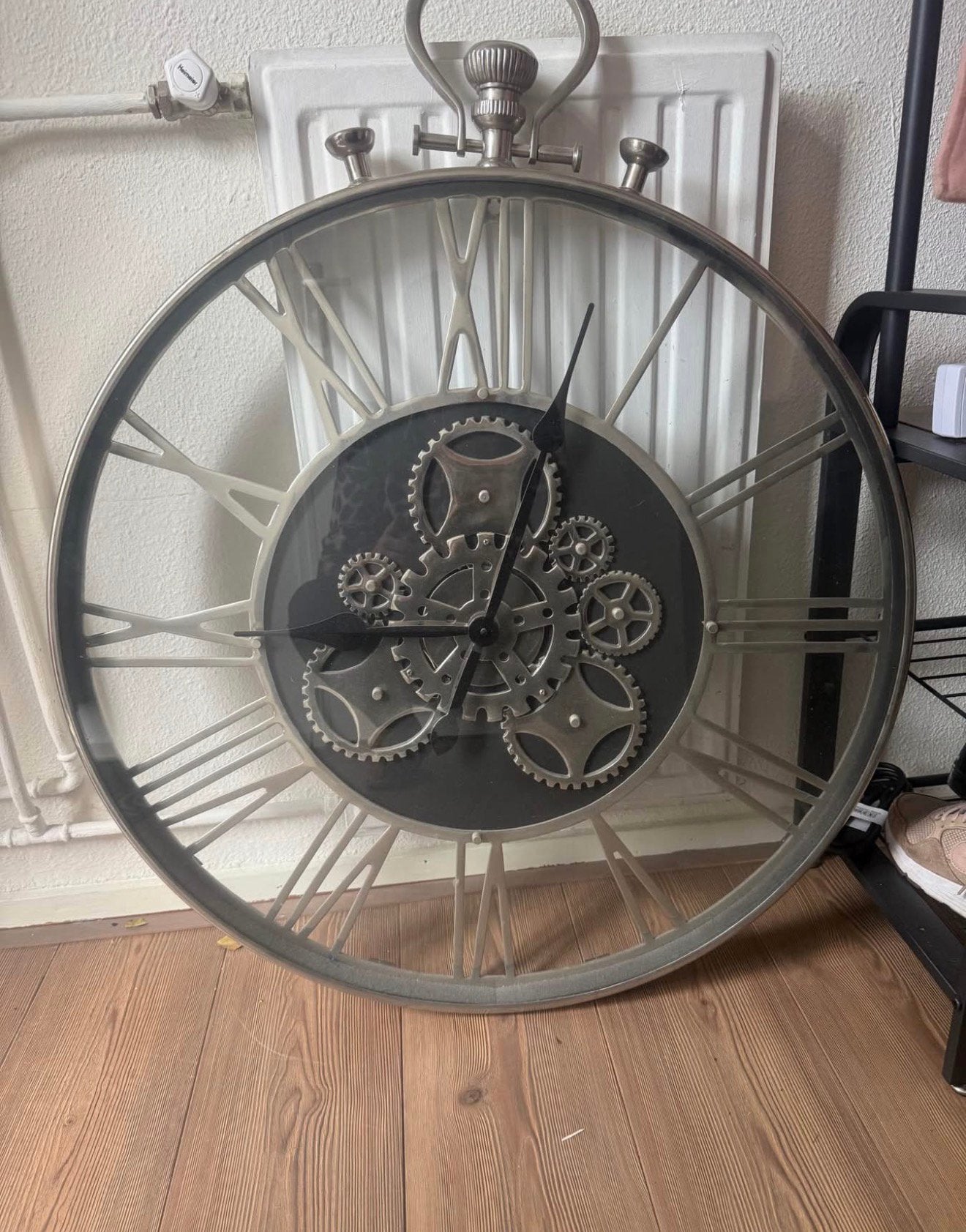 Robuuste wandklok industriël, Ophalen, Zo goed als nieuw, Wandklok