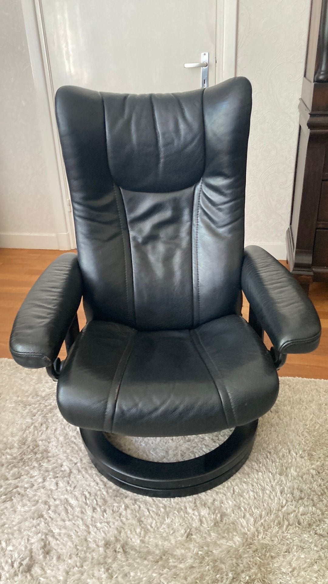 Stressless stoel, Ophalen, Gebruikt, Leer, 50 tot 75 cm