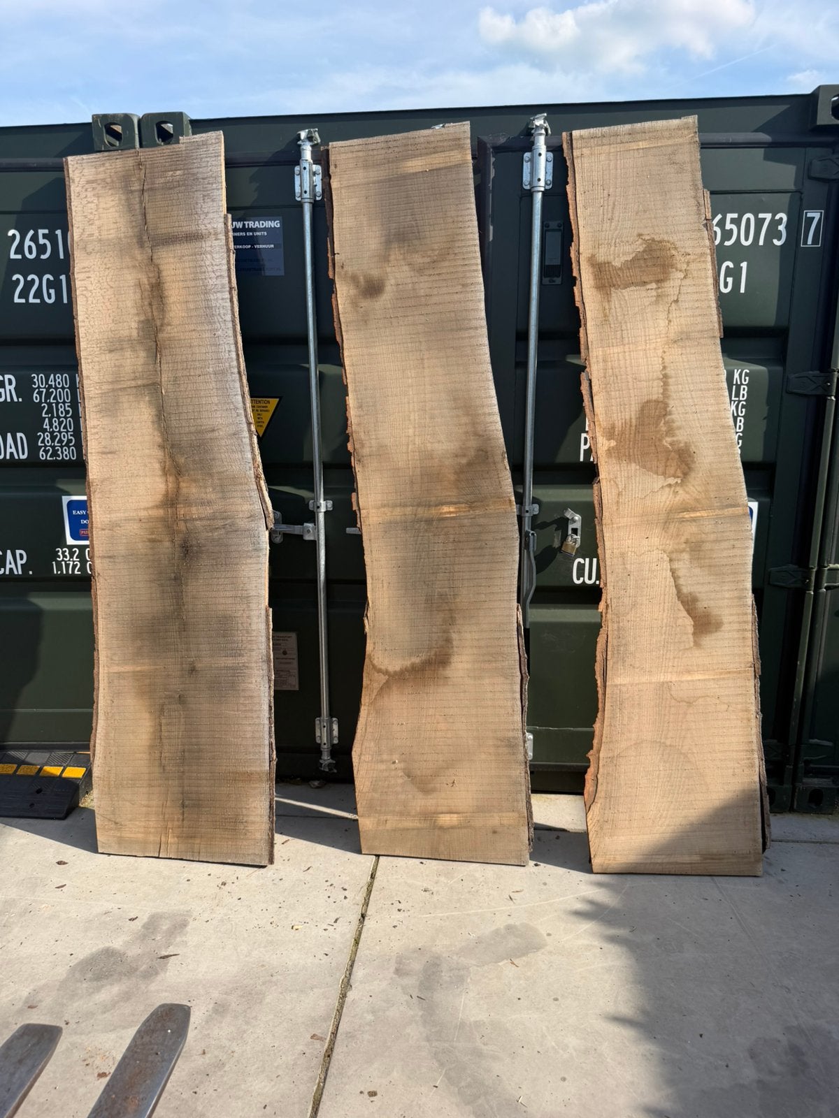 3 gedroogde eiken Schaaldelen voor 250 euro, Ophalen, Zo goed als nieuw, 250 cm of meer, Planken