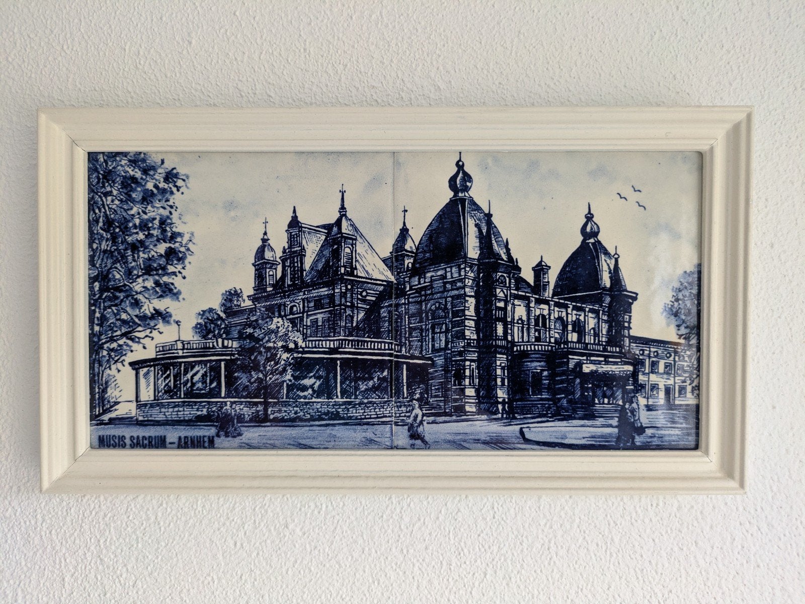 Delfts blauw tegeltableau Musis Sacrum Arnhem, Antiek en Kunst, Ophalen of Verzenden