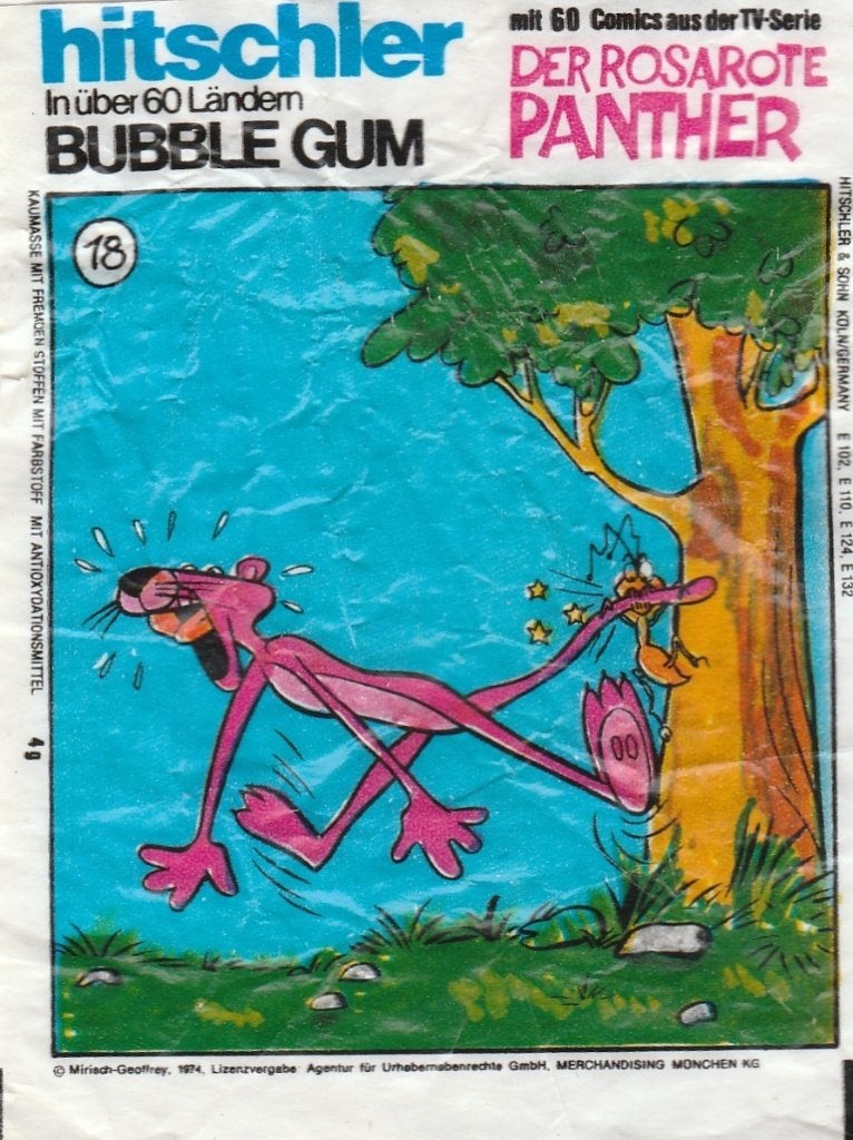 Kauwgomplaatje, Pink Panter,  nr18  (609), Ophalen of Verzenden, Gebruikt