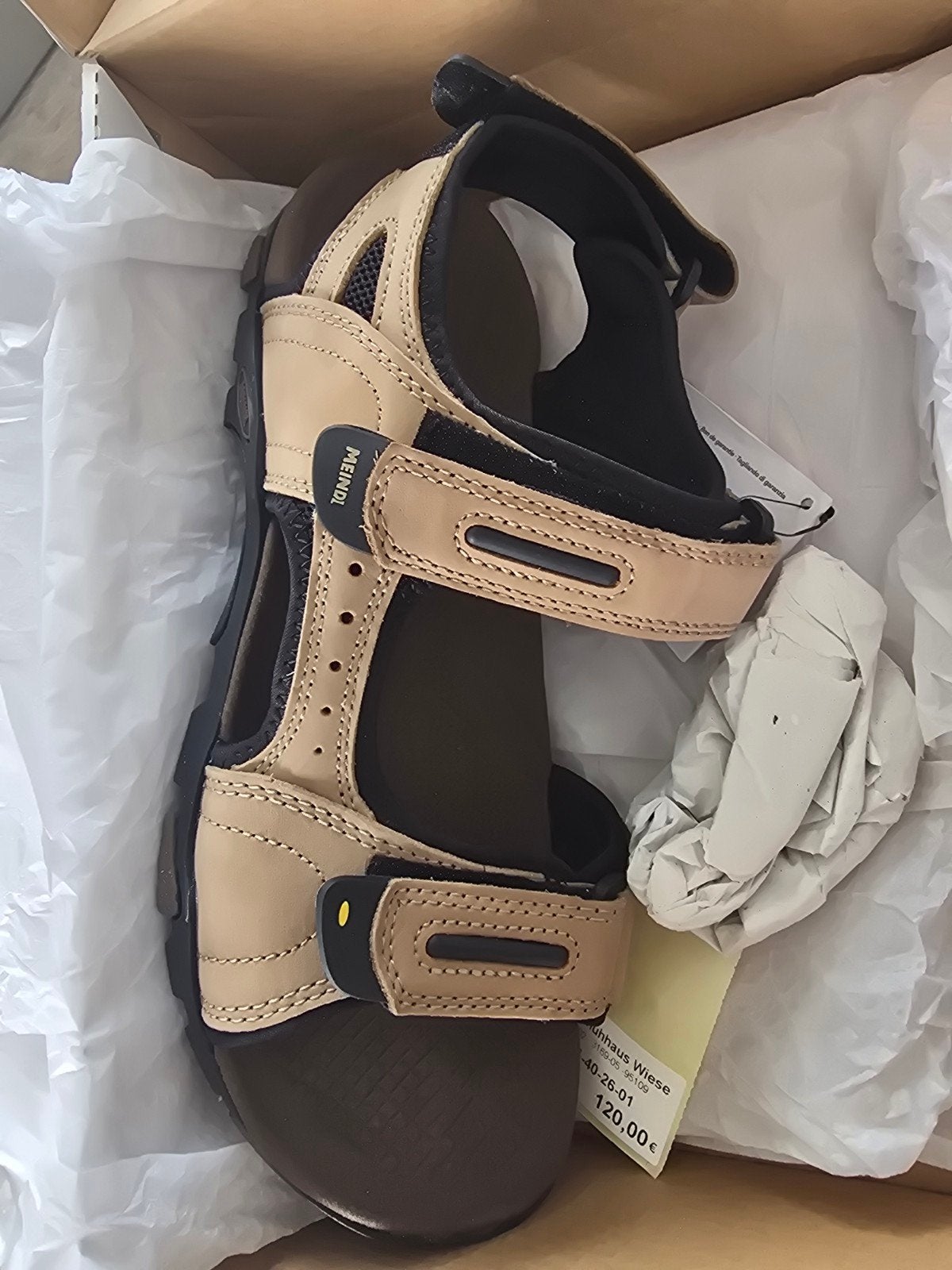 Meindl Capri sandalen - Nieuw in doos - Maat 43, Sandalen, Bruin, Nieuw, Ophalen of Verzenden
