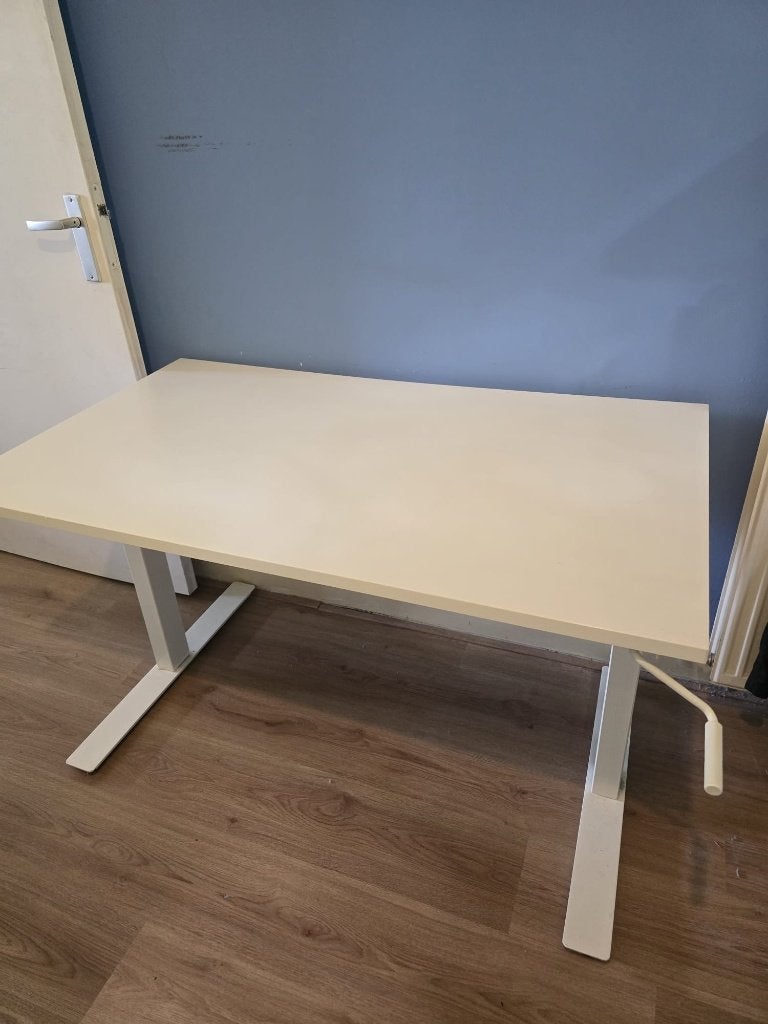 Adjustable Desk, Zit-sta bureau, Zo goed als nieuw, IKEA, Wit