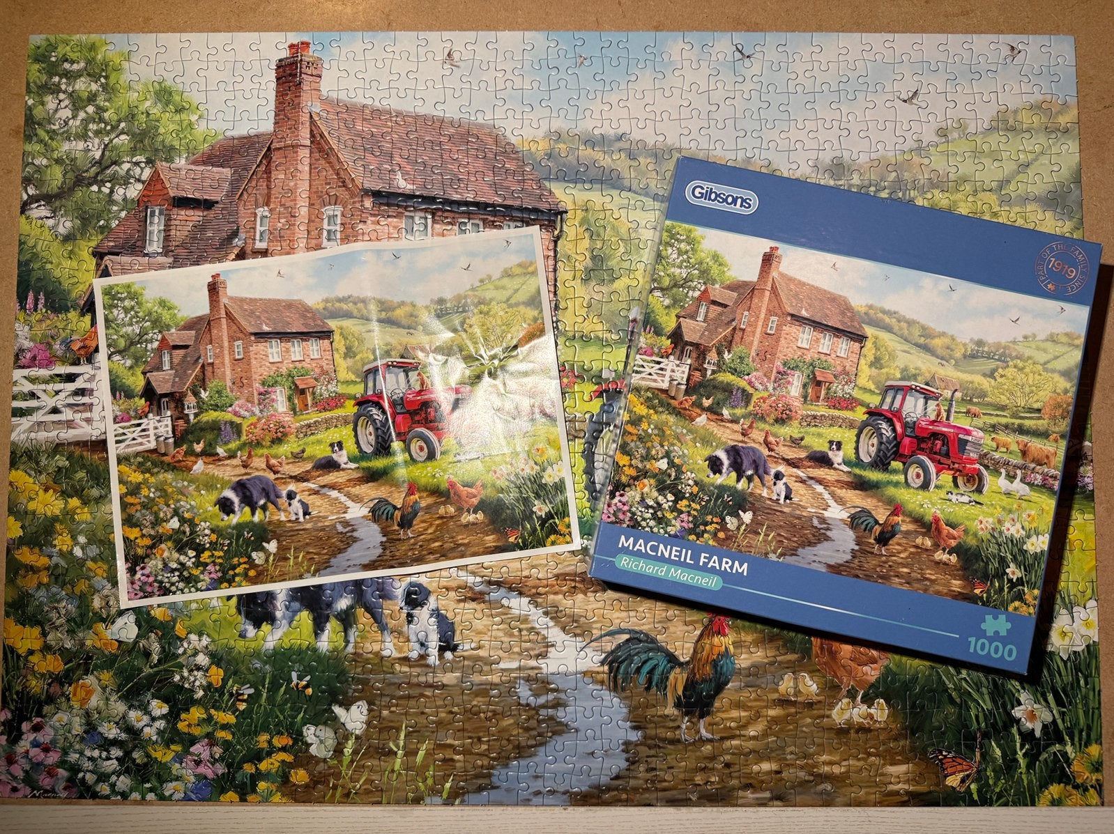 Gibson puzzel 1000 stukjes Macneil Farm, Ophalen, 500 t/m 1500 stukjes, Zo goed als nieuw
