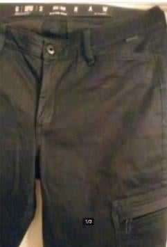 Als Nieuw G-STAR raw Slim Cargo zakken broek Zwart W32 L32, Kleding | Heren, G-Star Raw, Zwart, Zo goed als nieuw, Verzenden