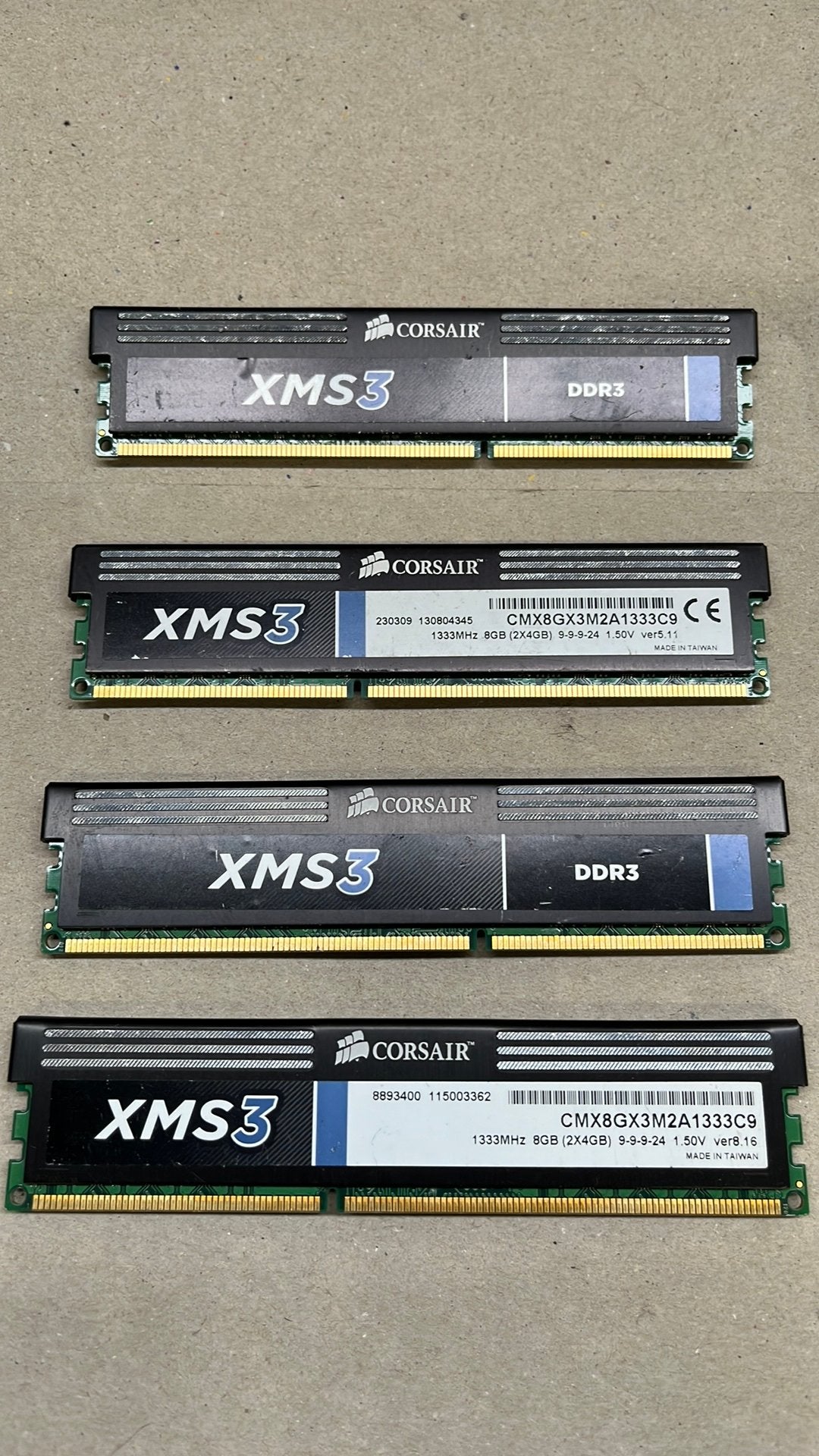 Corsair XMS3 CMX8GX3M2A1333C9 16GB RAM (4x4GB) 1333MHz kit, Niet van toepassing, Niet van toepassing, DDR3, Ophalen of Verzenden