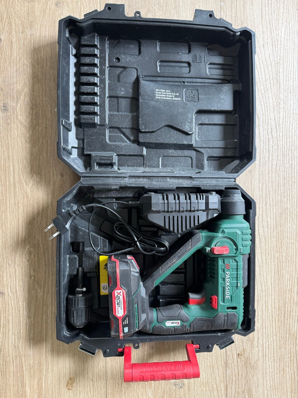 Parkside Accu Boorhamer PABH 20-Li D4 met accu 20v en lader, Ophalen of Verzenden, Gebruikt, Boor- en/of Breekhamer, Klopboormechanisme