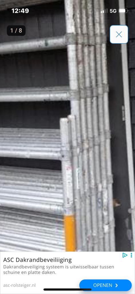 Gezocht Skyworks steiger, Doe-het-zelf en Verbouw, Steigers, Ophalen, Gebruikt, Rolsteiger of Kamersteiger, 5 meter of hoger