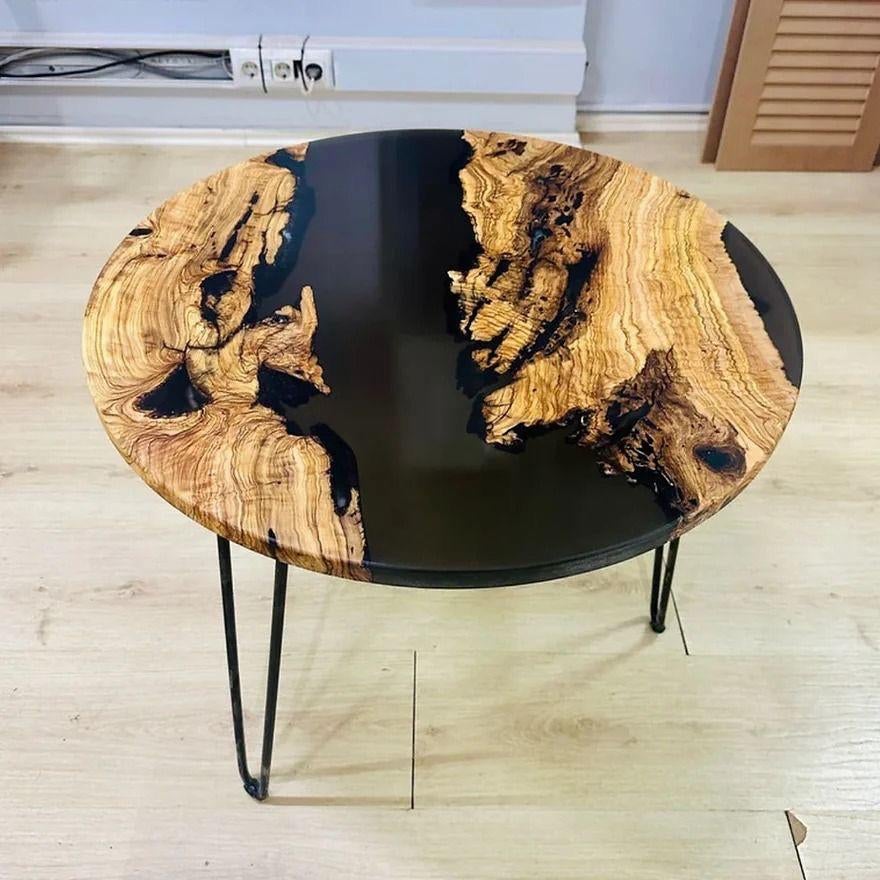 Maak uw eigen epoxytafelbladen met ons exclusieve olijfhout, Huis en Inrichting, Tafels | Bijzettafels, Nieuw, Rond, 60 cm of meer