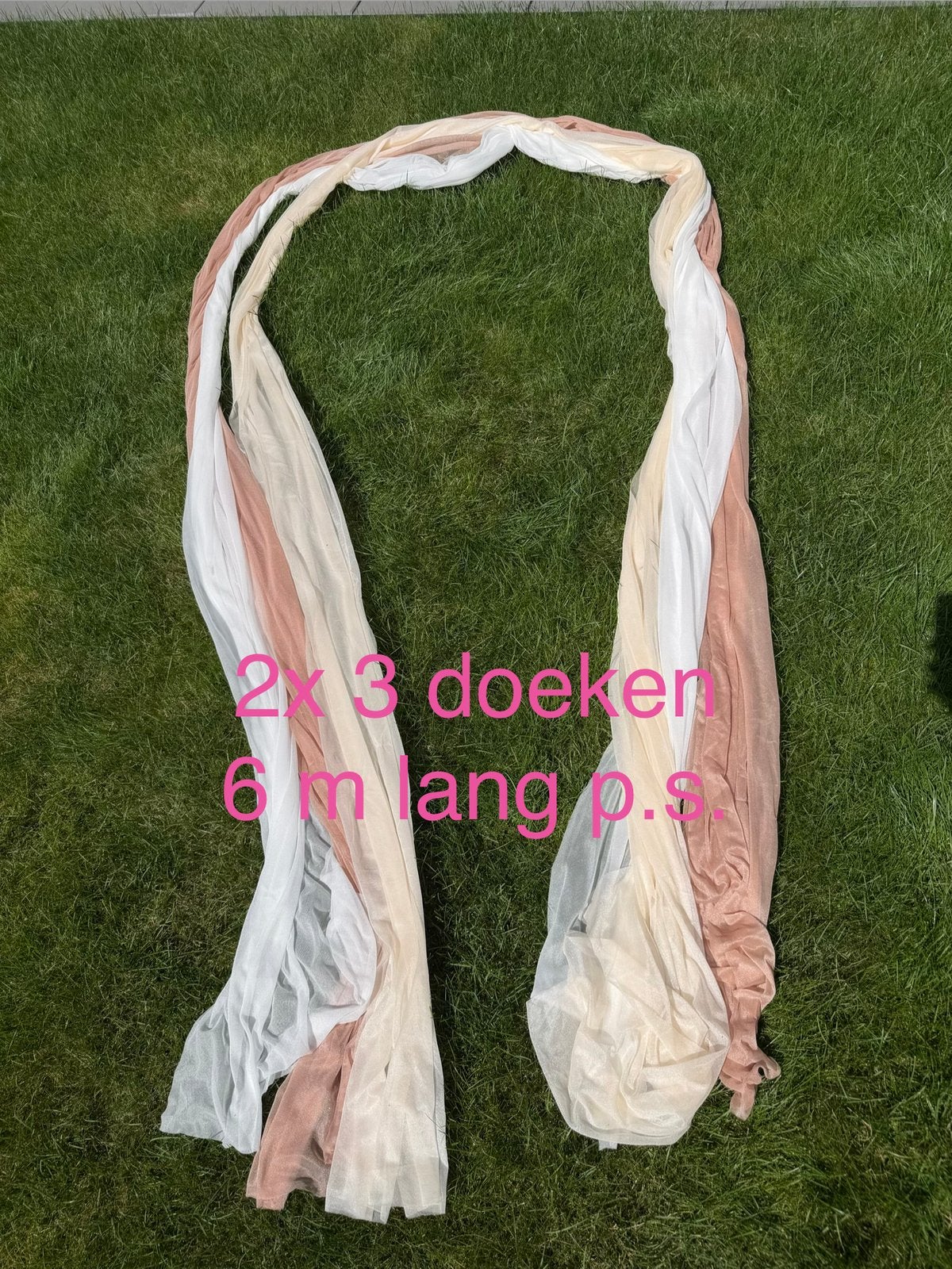 Doeken voor backdrop / boog bruiloft feest, Ophalen of Verzenden, Zo goed als nieuw, Versiering, Geboorte of Huwelijk