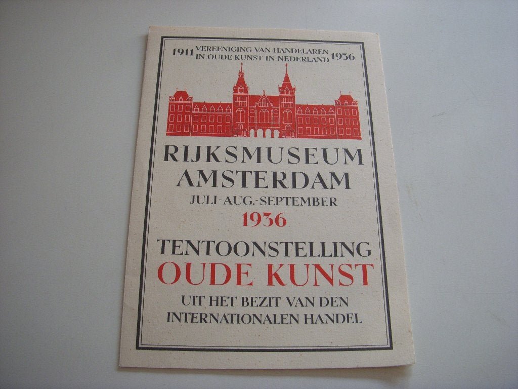 Folder Rijksmuseum Amsterdam tentoonstelling oude kunst 1936, Boeken, Gelezen, Folder, Rijksmuseum Amsterdam, Ophalen of Verzenden