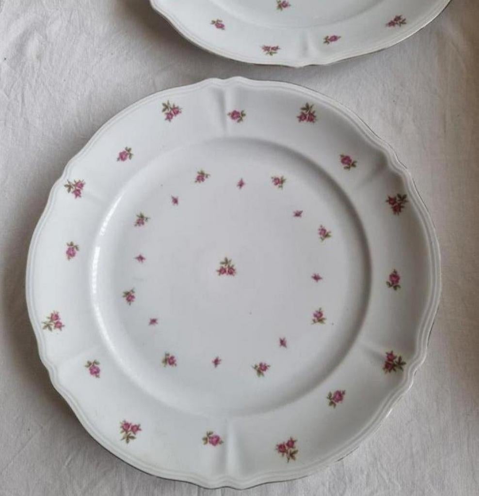 Mitterteich grote ronde schaal schalen kleine roze roosjes, Antiek en Kunst, Ophalen of Verzenden